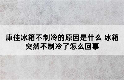 康佳冰箱不制冷的原因是什么 冰箱突然不制冷了怎么回事